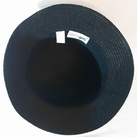 Betmar New York Womens Kettle Brim Paper Sun Hat Off-Black Large Size - Picture 6 of 7